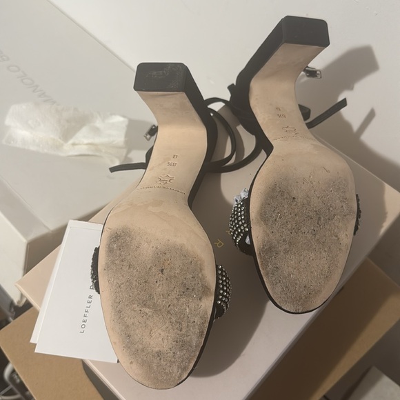 Sold! Loeffler Randall Shay Crystal-Embellished Suede Ankle-Strap Sandals - Picture 5 of 6